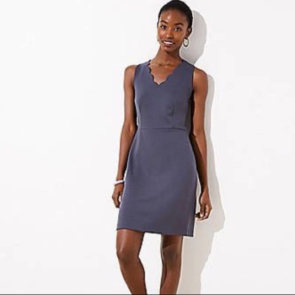 Loft scalloped sheath dress Clearance